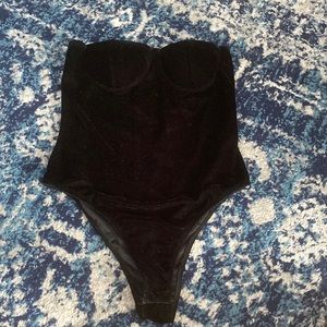 Black velvet bodysuit
